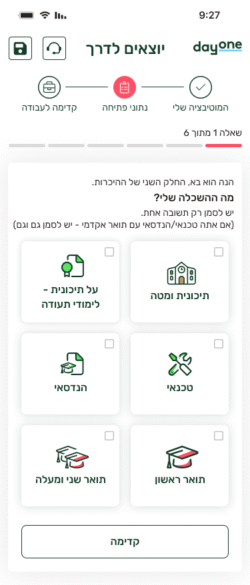 מסך מובייל מתוך מערכת Day1 שעיצב סטודיו סלנט איי די